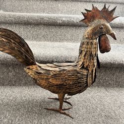 Iron Chicken Sculpture