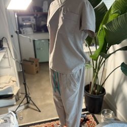 Tan Colored Figs Scrubs Set 