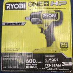 Ryobi 18V  Brushless 4-Mode 1/2"  Impact Wrench  