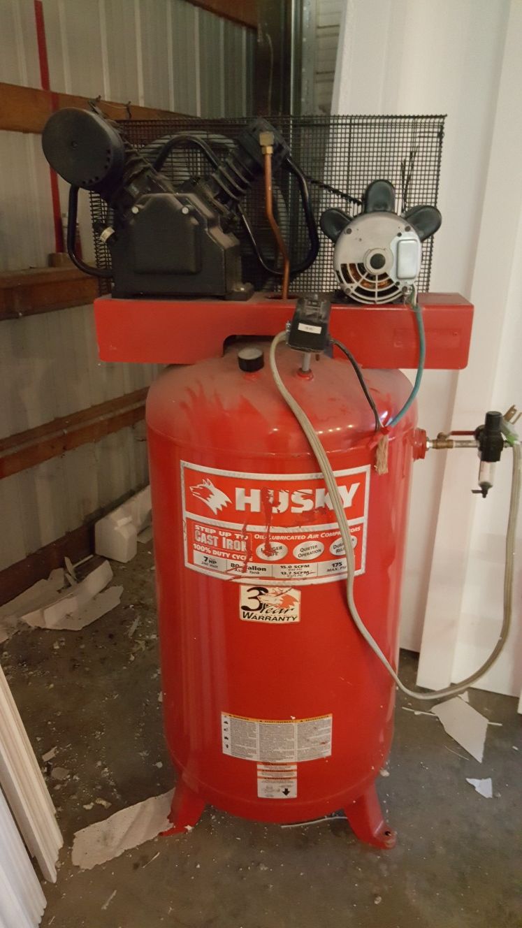 80 gallon air compressor husky 240v 2 stage