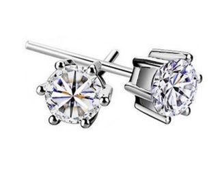 New 18 k white gold stud earrings