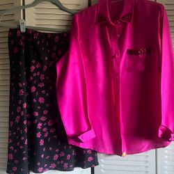 Pretty In Pink Top And Skirt Set