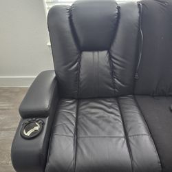 Black Leather Recliner Sofa/Loveseat!