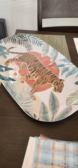 Large Tiger Tropical Platter New 