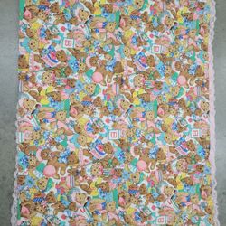 Vintage Bear Crib Cover Baby Blanket 44"x34"