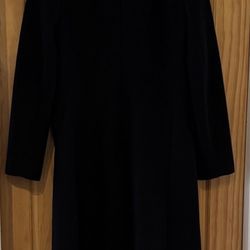 Aritzia Wilfred Black Single Breast Long Wood Coat