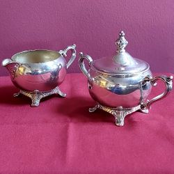 SILVER PLATED SUGAR & CREAMER VINTAGE PIECES!