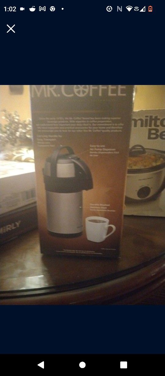 Mr Coffee Pump Pot 2.3 Qt