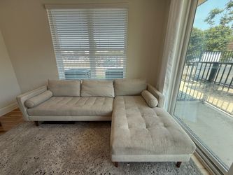 Living spaces Lukas Optical White Fabric 2 Piece L-Shaped Sectional