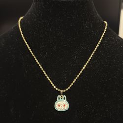 Gold labubu necklace