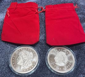 Copper 5oz Round Aztec Calendar And Morgan In Capsule