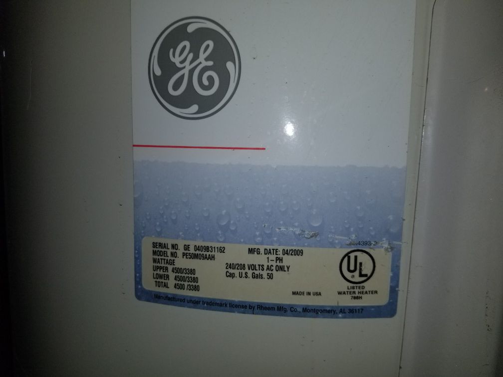 Electric hot water heater $25