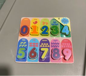 Wooden Number Learning Puzzle Board for Toddlers