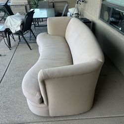 Precedent / Sherrill Curved Sofa – High-End – 94” Beige Couch