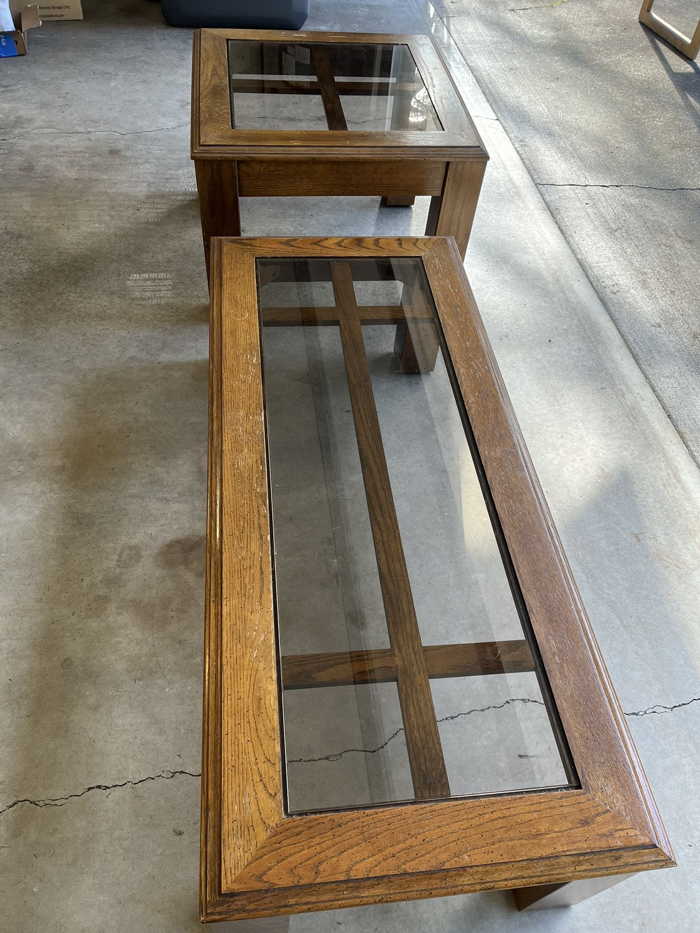 Glass Top Coffee and End Tables