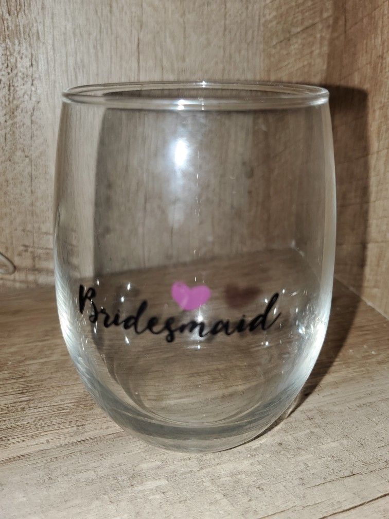 bridesmaid's glass tumbler