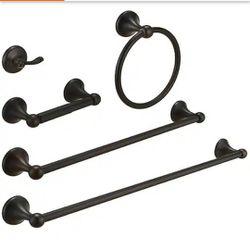 Bathroom Hardware Accessory 5 Pieces Stainless Steel In Rubbed Bronze
