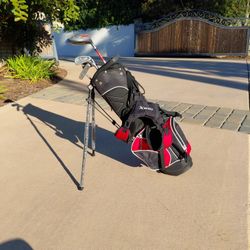 Red Kids Full Set Golf Clubs with Bag and Rain Cover