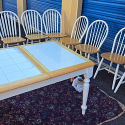 Farm Style Table 8 chairs