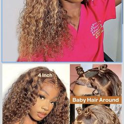 🔥Brand new🔥 Curly Bob Wig Human Hair Deep Wave 13x4 HD Lace Front Wigs For Black Women Human Hair Pre Plucked Wear And Go Glueless Short Wet And Wav