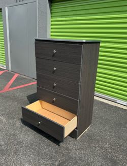 Gray Dresser New ! Tall Chest 5-Drawer