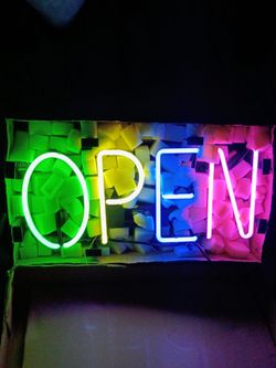 Multicolored Neon OPEN sign