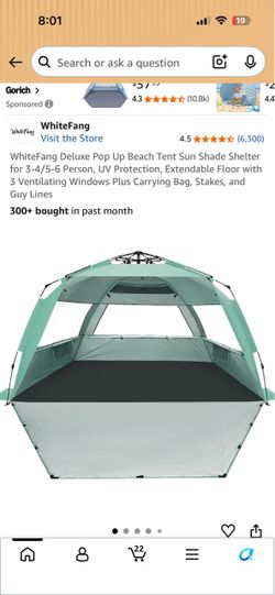 WhiteFang Deluxe Pop Up Beach Tent