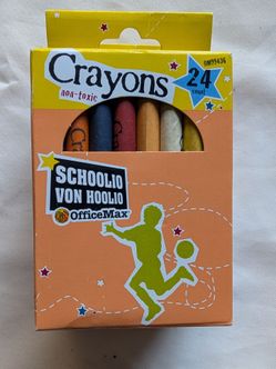 Children's New, Office Max, 24 Pack, Colorful Non-Toxic Crayons