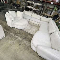 Big sectional white cloud sofa