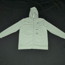Nike Dri-Fit Men’s Full-Zip Hoodie – Large – Gray – Training Jacket