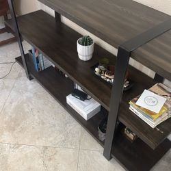 black and brown wood table metal frame high quality 