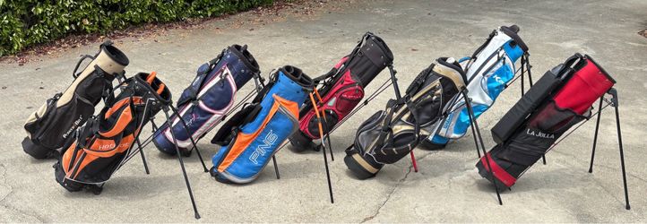 Assorted kids/youth stand golf bags (PING, Callaway, NIKE, etc…)