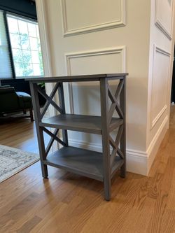 Grey wood accent table