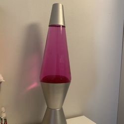 Pink Lava Lamp With Silver Base