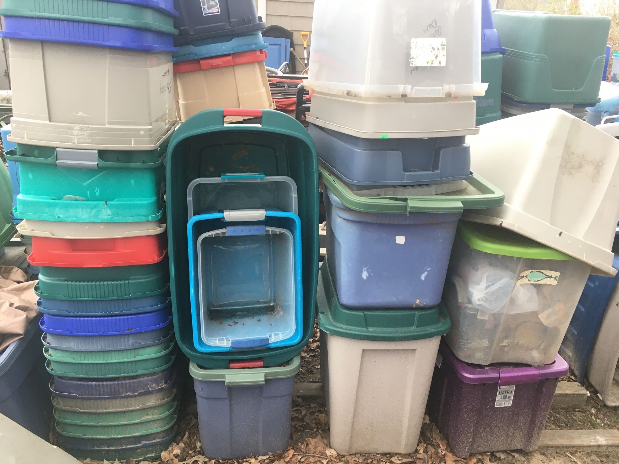 Lots of different size totes only three dollars to $15 each