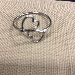 Double Heart Adjustable  Ring