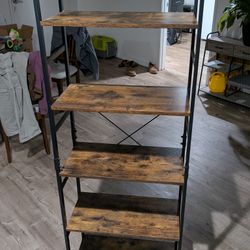 24x12x62 Shelf Unit – Wood Look + Metal – $20