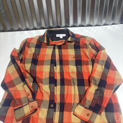 Old Navy Evermore Flannel Boyfriend Shirt Orange Plaid XXL Swifties