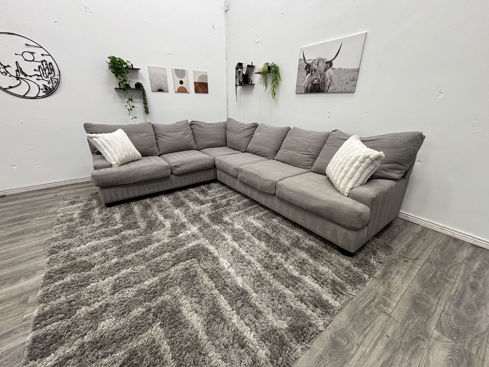 Grey Sectional Couch - Free Delivery