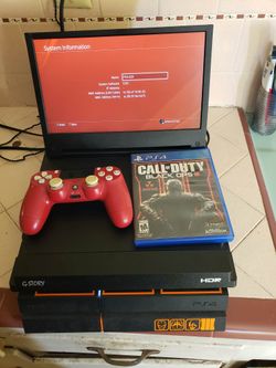 $120! PS4 500GB & 1 Control. $150! 1TB PS4 Slim. $200! 2020 PS4 Pro 1TB. Jailbreak 9.0 1TB $350! 2TB $450! $240! Monitor & $20! Per Game