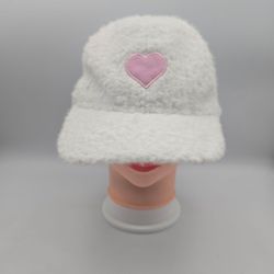 Way to Celebrate! Women's Valentine's Day Pink Heart Sherpa Adjustable Hat. 6