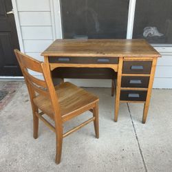 Wooden Desk And Chair