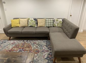 Mid-Century Modern Gray Sectional Sofa by George Oliver
