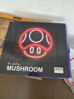 Kavaas Gaming Neon Sign, Mushroom Neon Sign for Game Room Decor, Man Cave, Kids Room - Gaming Mushroom Wall Decor - Gamer Gifts for Boys, Kids (Red),