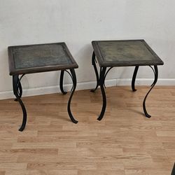 Slate Tile End Table 2pcs