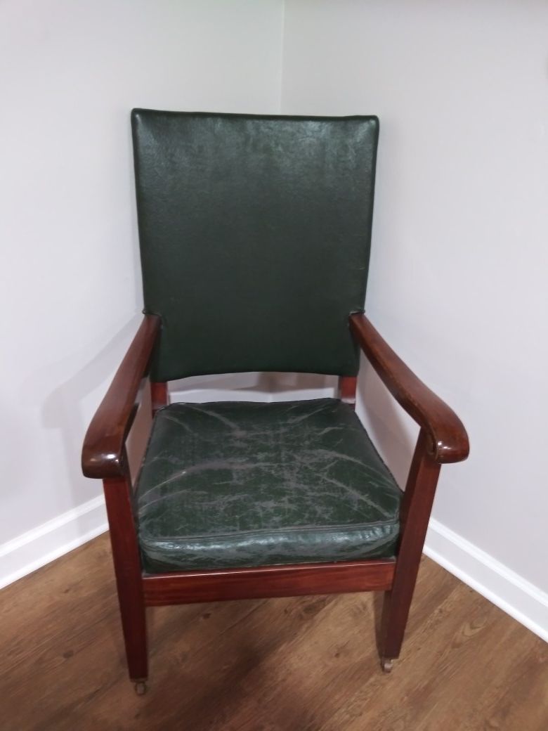 Vintage leather chair green