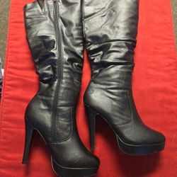 Black High Hill Boots
