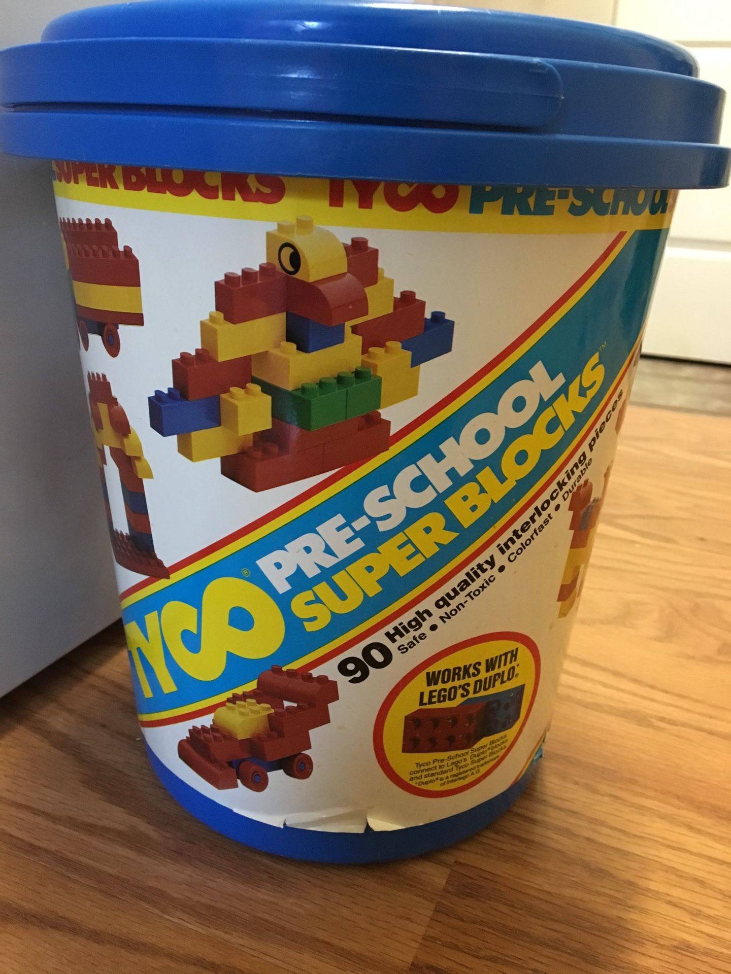 Tub of Tyco Super Blocks