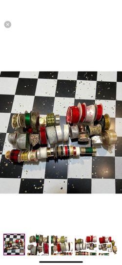 47 Rolls of Christmas Holiday Ribbon - New & Vintage Lot for Crafts Packages