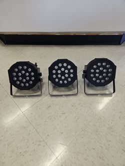 Set of 3 Dj RGB 18 LED Par Stage Lights DMX Control Party Lights C8625